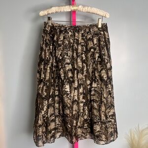 Isda & Co Silk Abstract Print A-Line Midi Skirt size 2